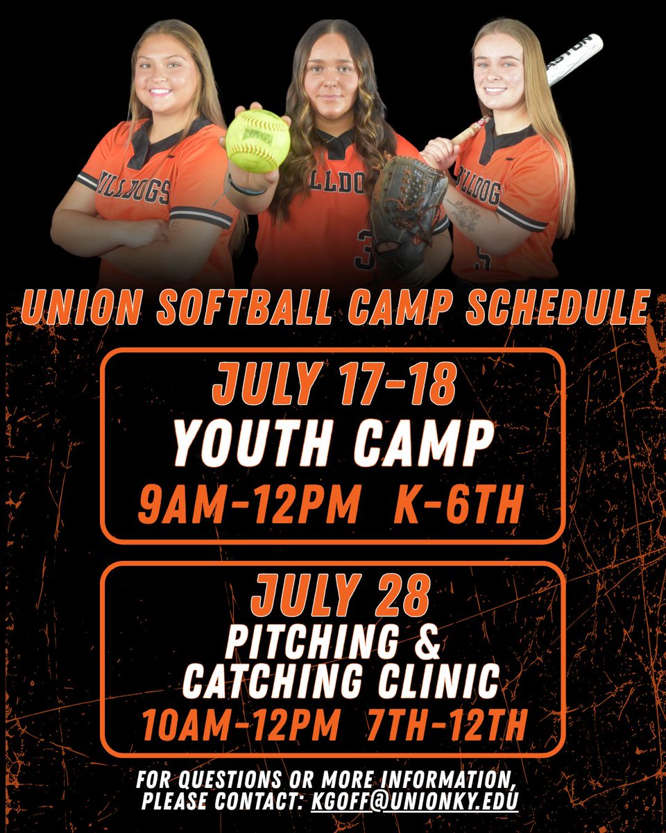 For more information about these #UnionSoftball camps, click on the link below!

#RepTheU | #TheRightWayToPlay

➡➡➡ bit.ly/3TGusjV