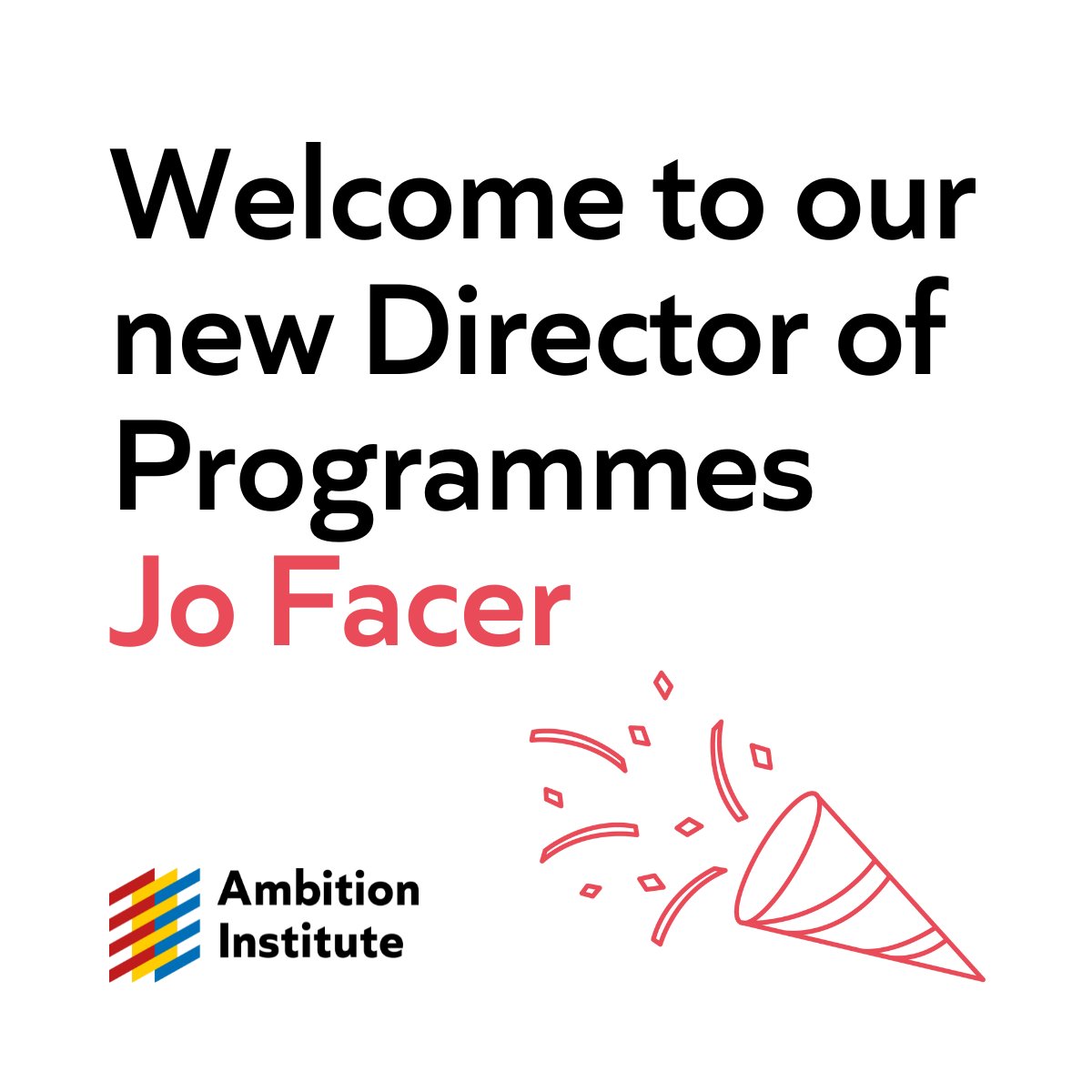 📢 Leadership announcement

Welcome to Jo Facer, who will lead our Early Career Teacher  programme.

We look forward to the expertise and insight Jo will bring as we work together to give every child the best start in life.