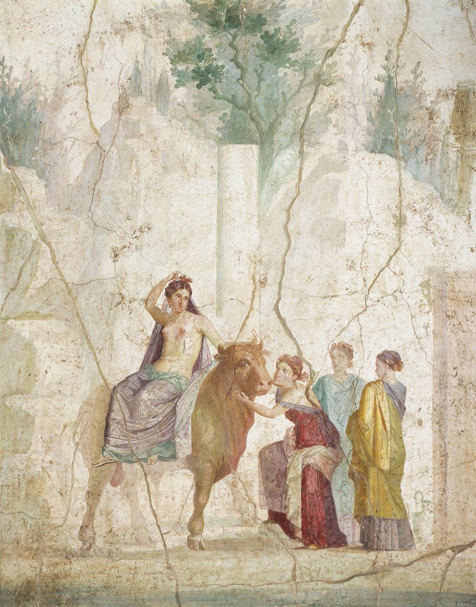 Fresco que representa el Rapto de Europa, de Pompeya. 
Museo arqueológico Nacional, Nápoles, Campania, Italia.