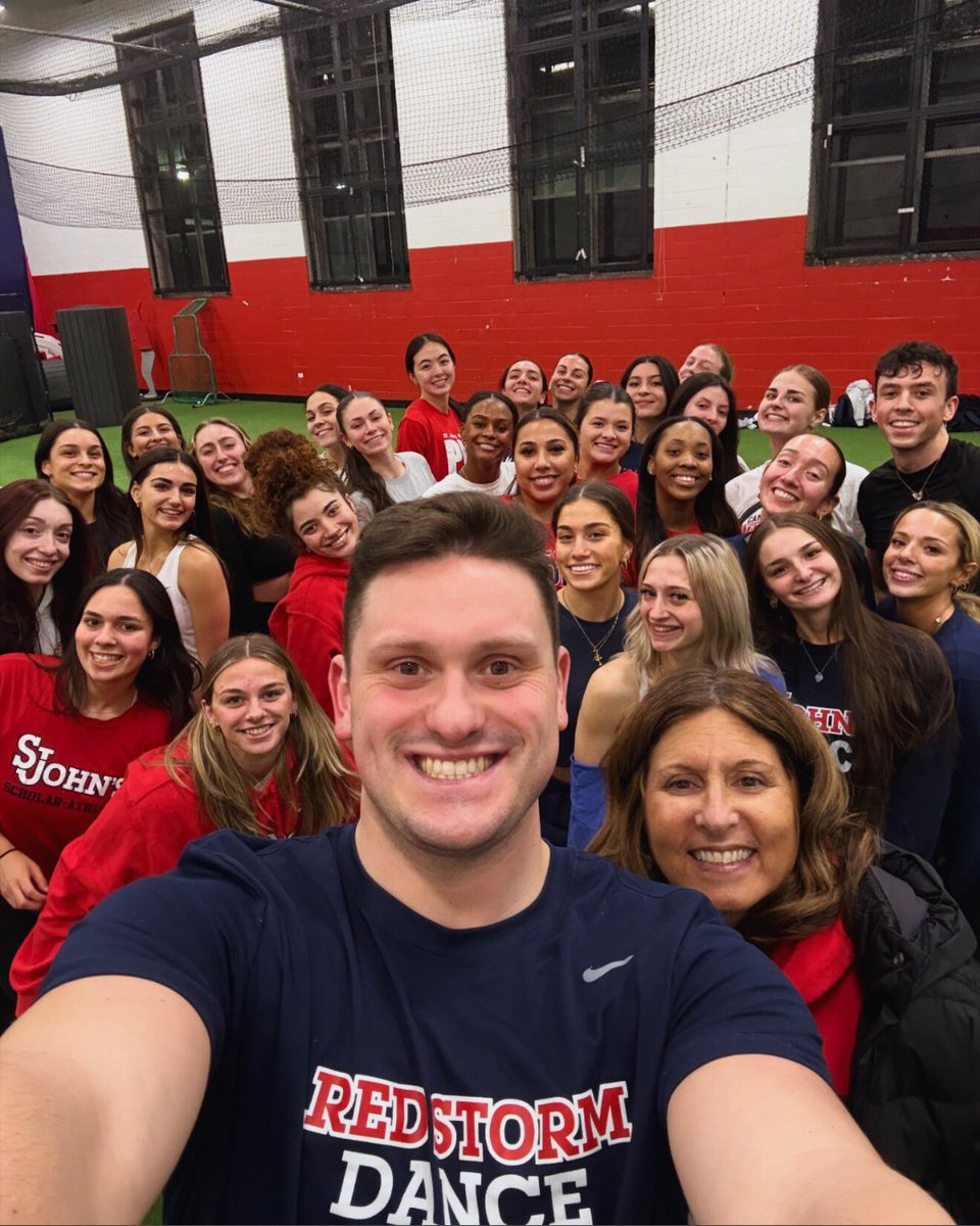 You may remember him from the stage—now he’s calling the shots! ✨ After 5 years with <a href="/SJU_Dance/">St.John's Dance Team</a>, Matthew T. Kirschenheiter ’21Ed, ’22GEd is now heading into his fourth season as assistant coach.

Support our #SJUJohnnies at bit.ly/SJUGDance.