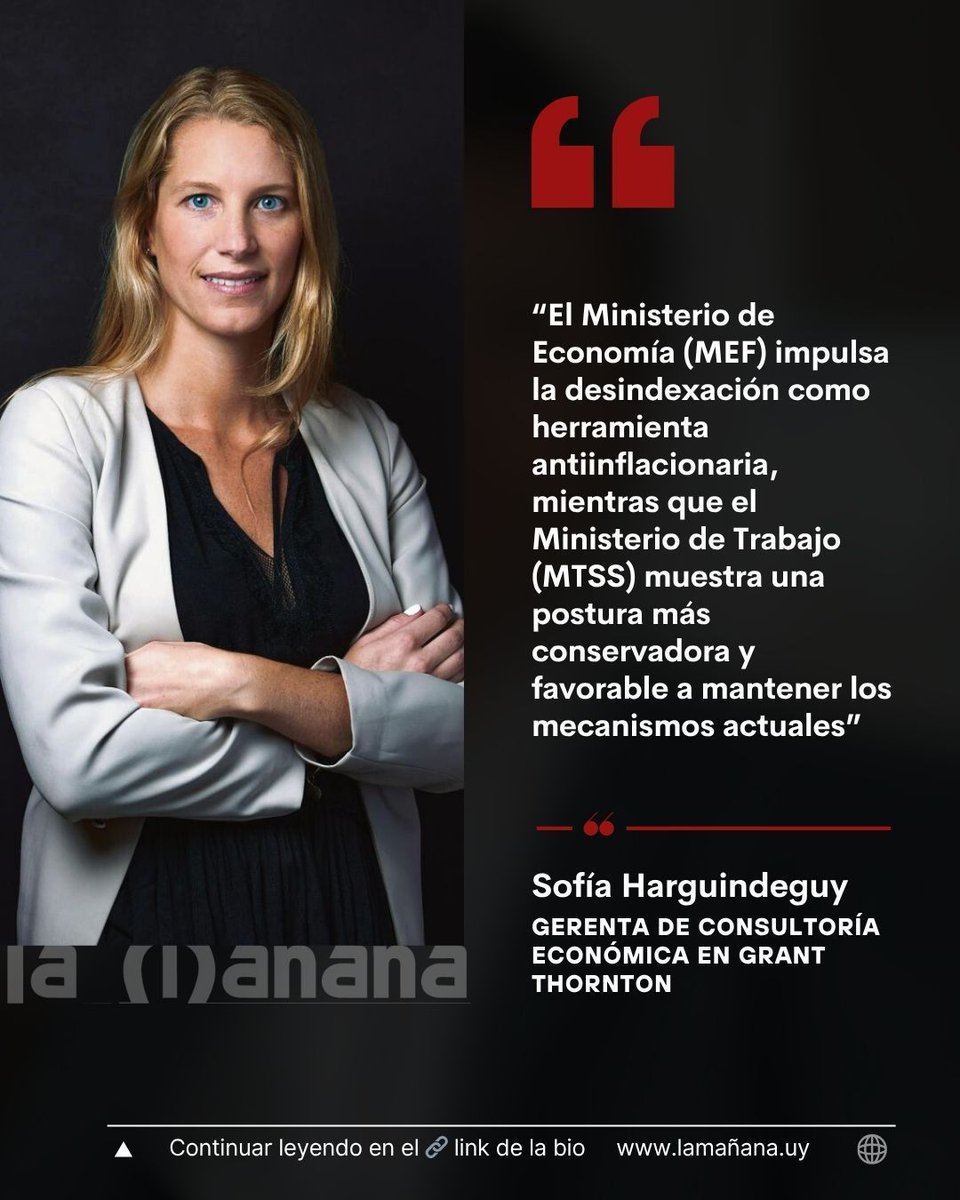 👤 Sofía Harguindeguy, gerenta de Consultoría Económica en Grant Thornton <a href="/SofiaHargui/">Sofia Harguindeguy</a> 
💬 Negociación salarial: “Es crucial mayor flexibilidad para representar la diversidad del tejido empresarial” 

lamañana.uy/economia/negoc…