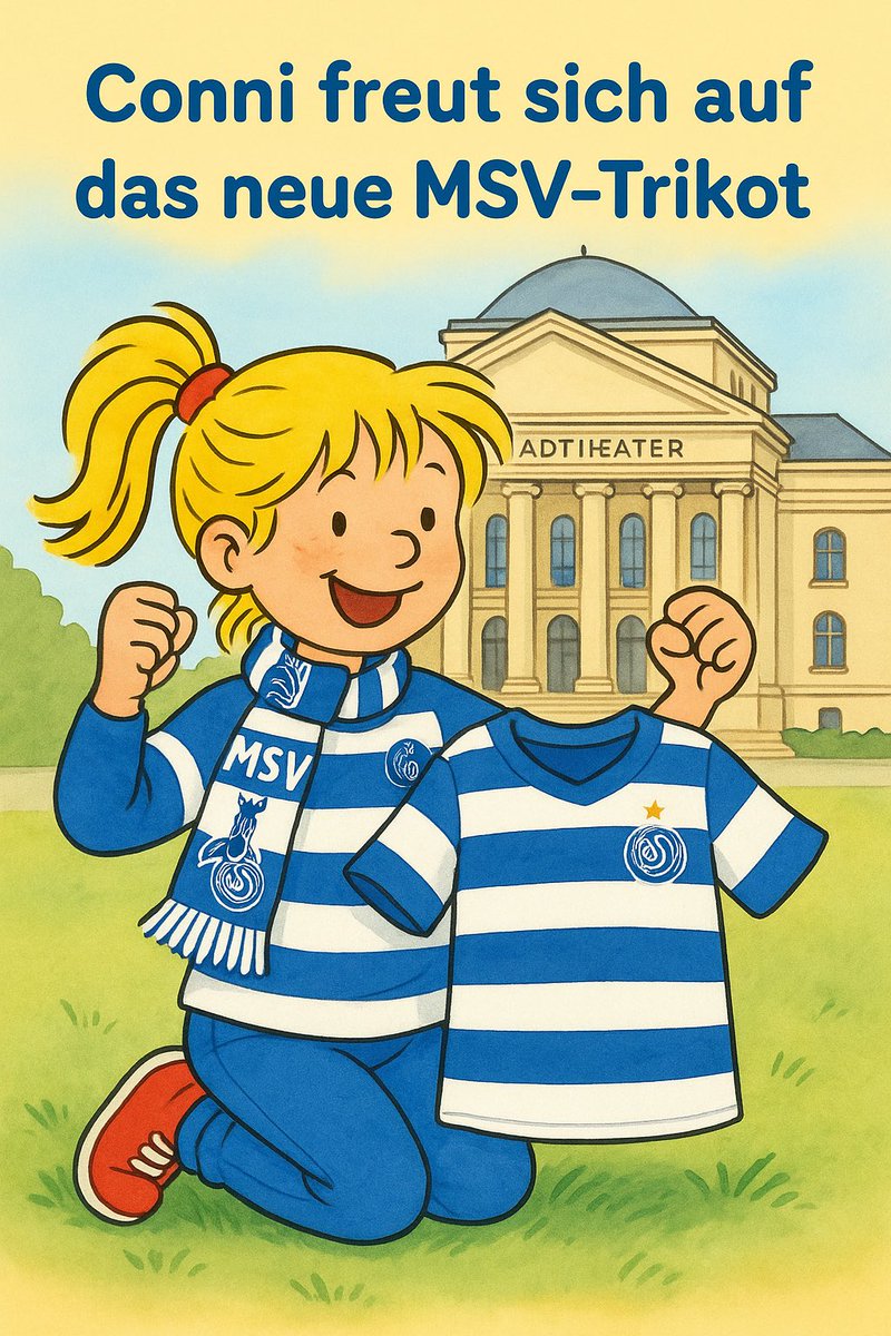 Gleich kommt das neue Trikot! #MSVDuisburg Conni ist auch schon gespannt.