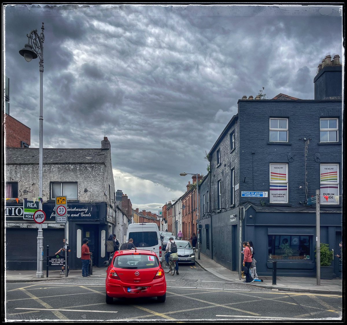 Dublin City Council - once again; this section of Arbour Hill, at the junction with Manor Street, is NOT suitable for two-way traffic. It is only possible at the expense of safe footpath widths. Someone is going to get hurt…it’s only a matter of time.

#Dublin #Stoneybatter