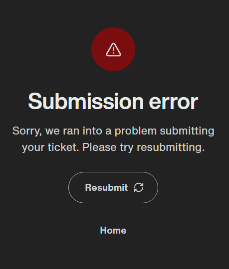 DuffingtonPost1's tweet photo. @RockstarSupport Hope you're doing well. I tried to submit a new support request several times since last night and I keep getting this error. Is there any estimate on when your support will be available again? https://t.co/blRZzb7OPR