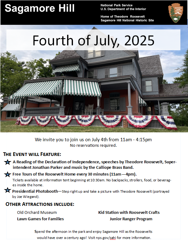 Spend 4th of July with us! The National Park Service invites you to join us from 11am to 4:15pm for our Independence Day Events!