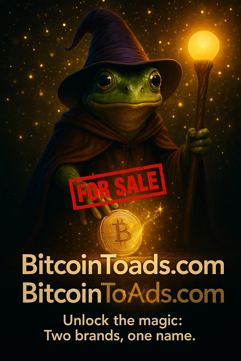 MH2025_Official's tweet photo. Did you know?
With https://t.co/vvV4SacOIs you get both:
https://t.co/6na2nWOwn7 and https://t.co/4bXPtL4B2V β two viral brands, one premium domain.
Unlock the magic! πΈβ¨
#DomainForSale #Crypto #MemeCoin #NFT #Branding #Web3 #Bitcoin #CryptoAds #BitcoinToads #Toads #CryptoCommunity #CryptoTwitter #ViralBrand #PremiumDomain #MemecoinSeason