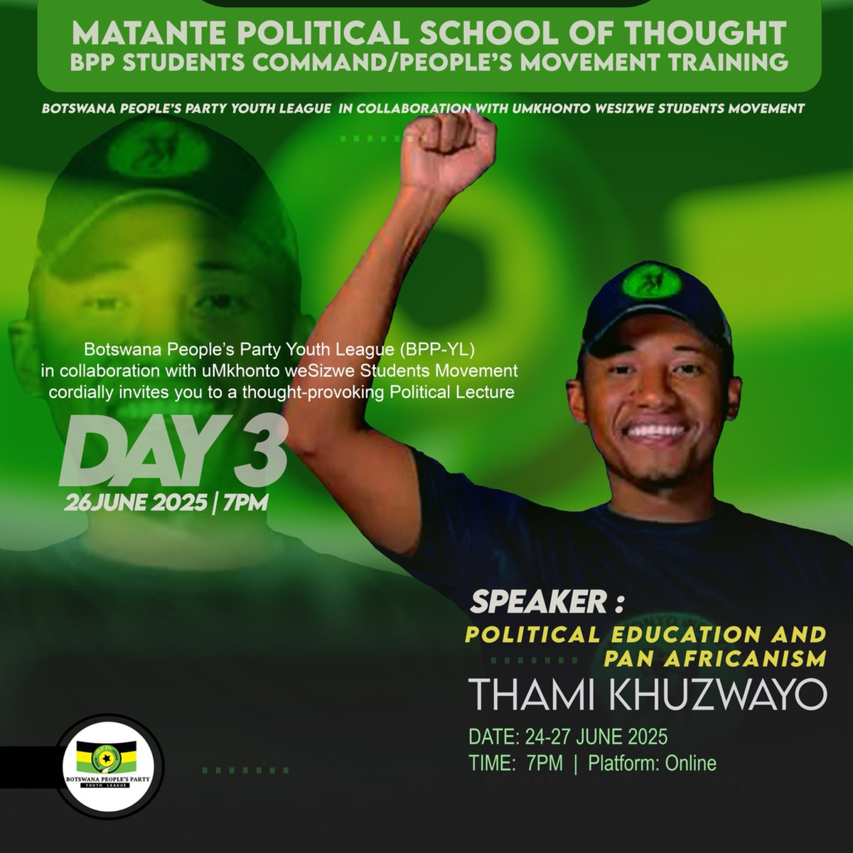 MKSM_Official's tweet image. Thami Khuzwayo, former National Coordinator of MKSM, is delivering a political lecture today, on day 3 of the political workshop at Matante Political School of Thought.