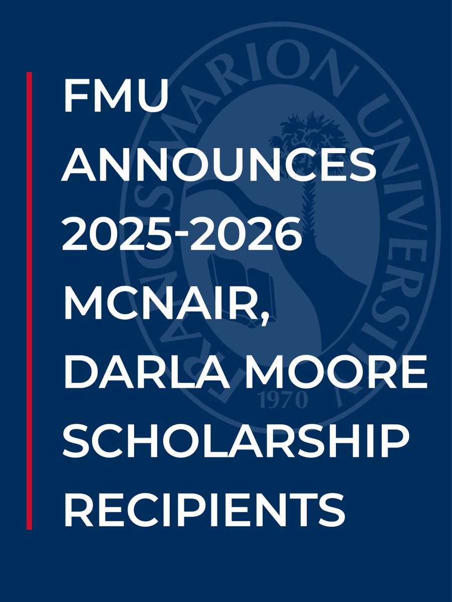 FMU has named the 2025-2026 recipients of two of its most prestigious scholarships, the McNair Scholarship and the Darla Moore Scholarship.

🔗Read more: ow.ly/mv6u50WgSrH