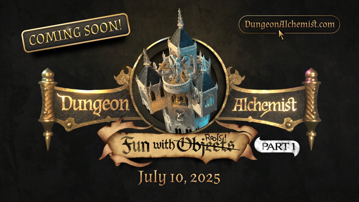 Dungeon Alchemist (@dungeonalchemi1) on Twitter photo We’re excited to announce the launch date of our next major update, Fun With Objects, Pt 1, is July 10, 2025!
This is the beginning of an entirely new era of Dungeon Alchemist!
Stay tuned over the next couple of weeks as we reveal all the latest tools, features, and FUN coming We’re excited to announce the launch date of our next major update, Fun With Objects, Pt 1, is July 10, 2025!
This is the beginning of an entirely new era of Dungeon Alchemist!
Stay tuned over the next couple of weeks as we reveal all the latest tools, features, and FUN coming