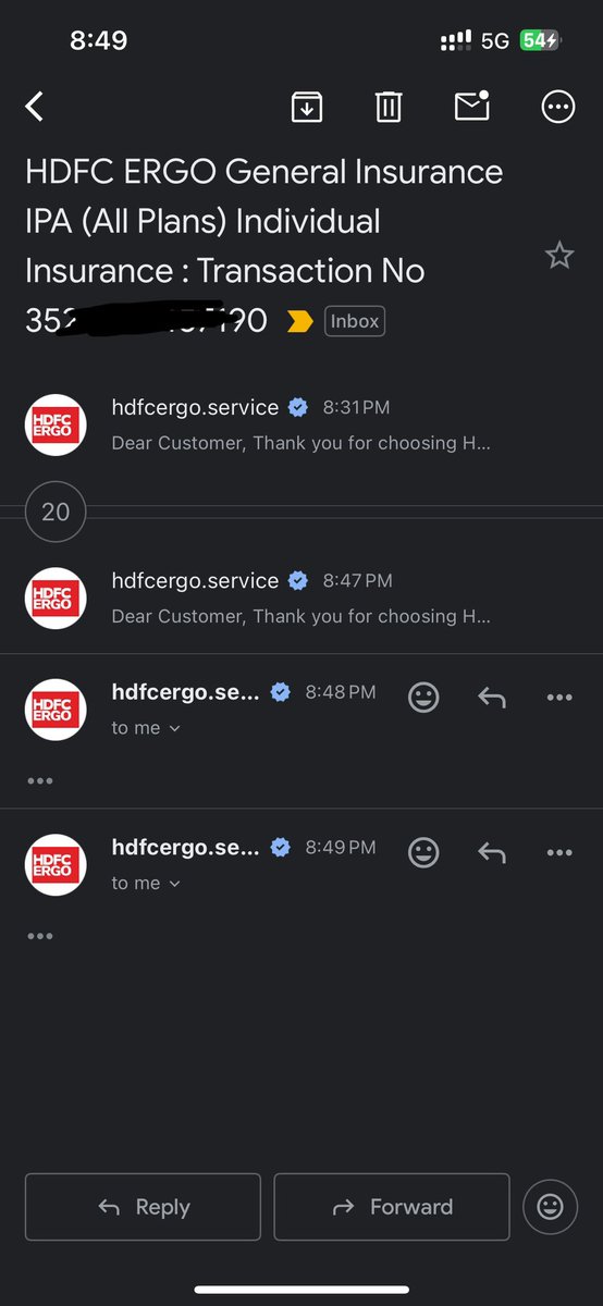 rohit_kishore's tweet photo. @HDFCERGOGIC  just paid ₹384 for an insurance premium. Are you looking to send me an email for every rupee I spent? There’s a transaction confirmation email every minute 😑😑 https://t.co/e9XdA7jp7X