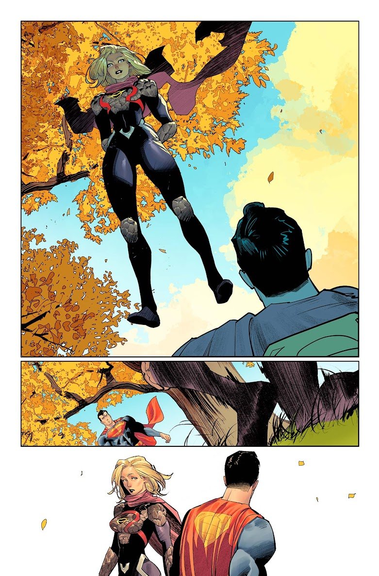 New look at SUPERMAN #28, Saturn Girl returns to have a chat with her old friend Superman!