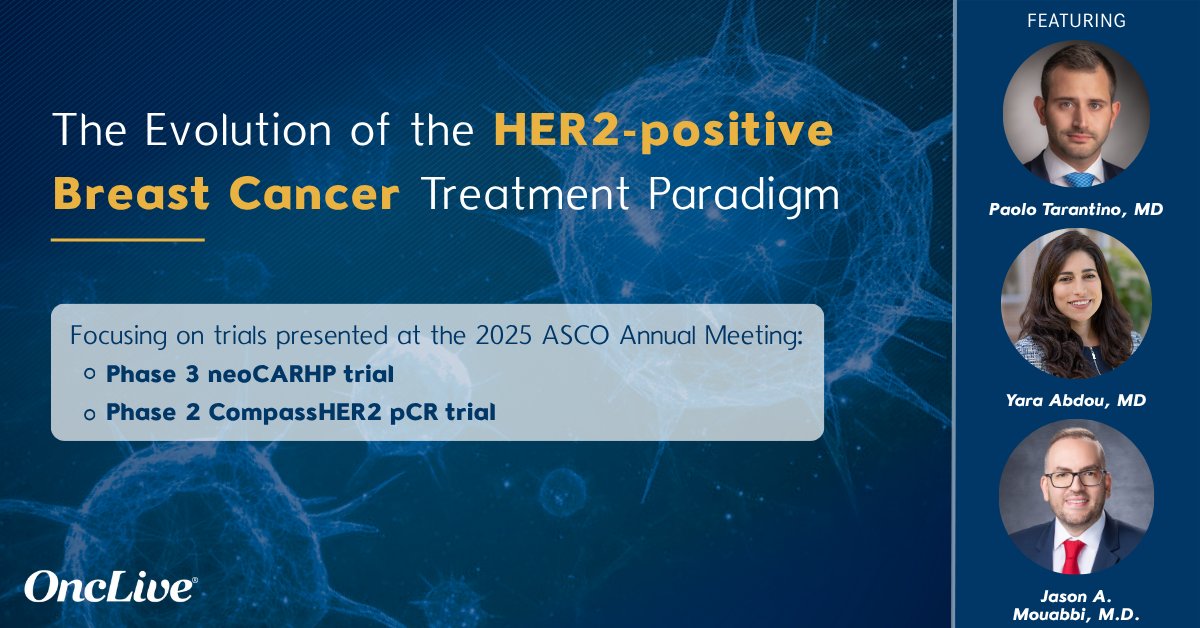 OncLive.com (@onclive) on Twitter photo Sign up for free to read our exclusive June web feature! 🔐
This feature explores the evolution of the HER2-positive #BreastCancer landscape, including data from the phase 3 neoCARHP study and the phase 2 CompassHER2 pCR trial. <a href="/YAbdouMD/">Yara Abdou, MD, MSCR</a> <a href="/PTarantinoMD/">Paolo Tarantino</a> <a href="/JAMouabbi/">Jason A. Mouabbi MD</a> Sign up for free to read our exclusive June web feature! 🔐
This feature explores the evolution of the HER2-positive #BreastCancer landscape, including data from the phase 3 neoCARHP study and the phase 2 CompassHER2 pCR trial. <a href="/YAbdouMD/">Yara Abdou, MD, MSCR</a> <a href="/PTarantinoMD/">Paolo Tarantino</a> <a href="/JAMouabbi/">Jason A. Mouabbi MD</a>