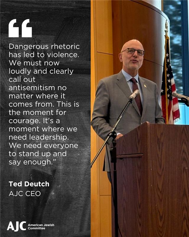 AJC_NE's tweet image. A powerful call to action from @AJCCEO Ted Deutch at the Turning Pain Into Purpose community solidarity gathering. Read more: ajc.org/news/turning-p…
AJC New England thanks all of its partners for making this a meaningful evening.