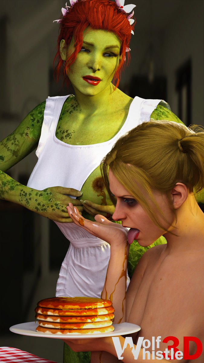 Commission for ruanshu on Deviantart.

Harley enjoying some of Ivy's natural syrup on her pancakes.