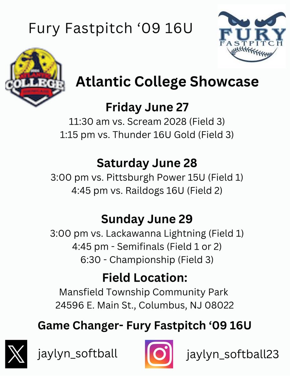 We are back in New Jersey this weekend at the Atlantic College Showcase! Here is my schedule!