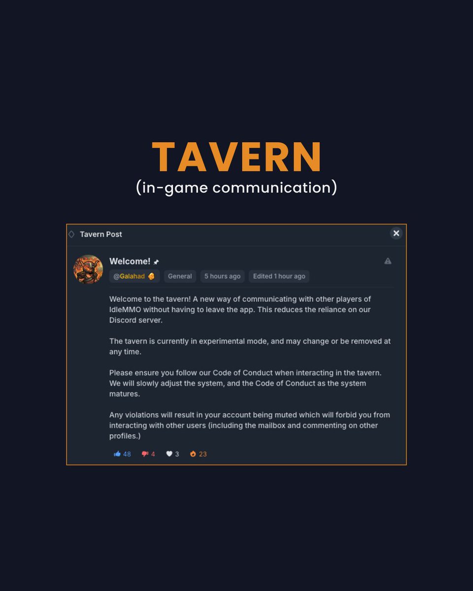 In-game communication ✉️ 

Now you can communicate with other players in the Tavern inside of the game! 

Please keep in mind that it's still in an experimental mode, and it may change and be removed at any time.

What do you think about this update? 🔥👇