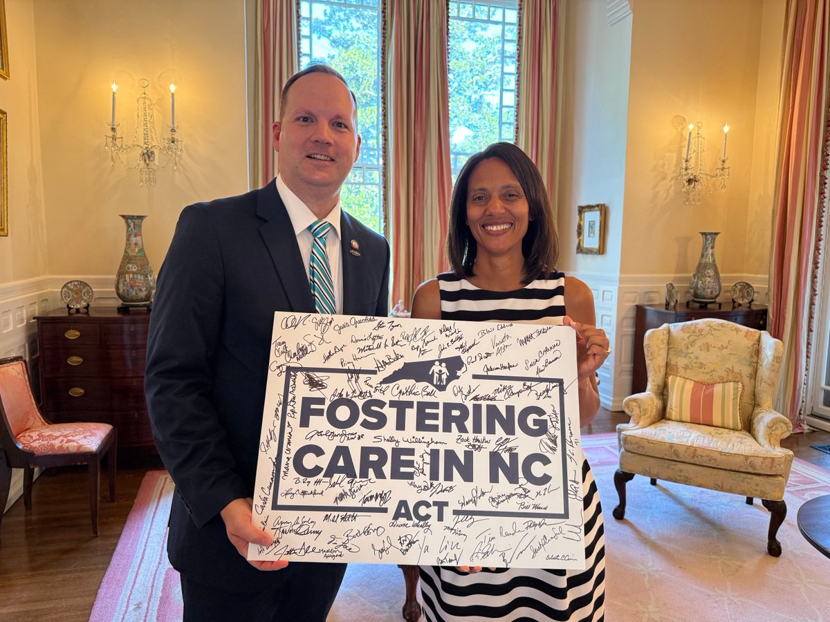 Today is a monumental day for the children in our state’s foster care system, as the Fostering Care in NC Act has been signed into law. Thank you to everyone who came together and made this long-needed reform a reality! #ncpol #ncleg #hb612