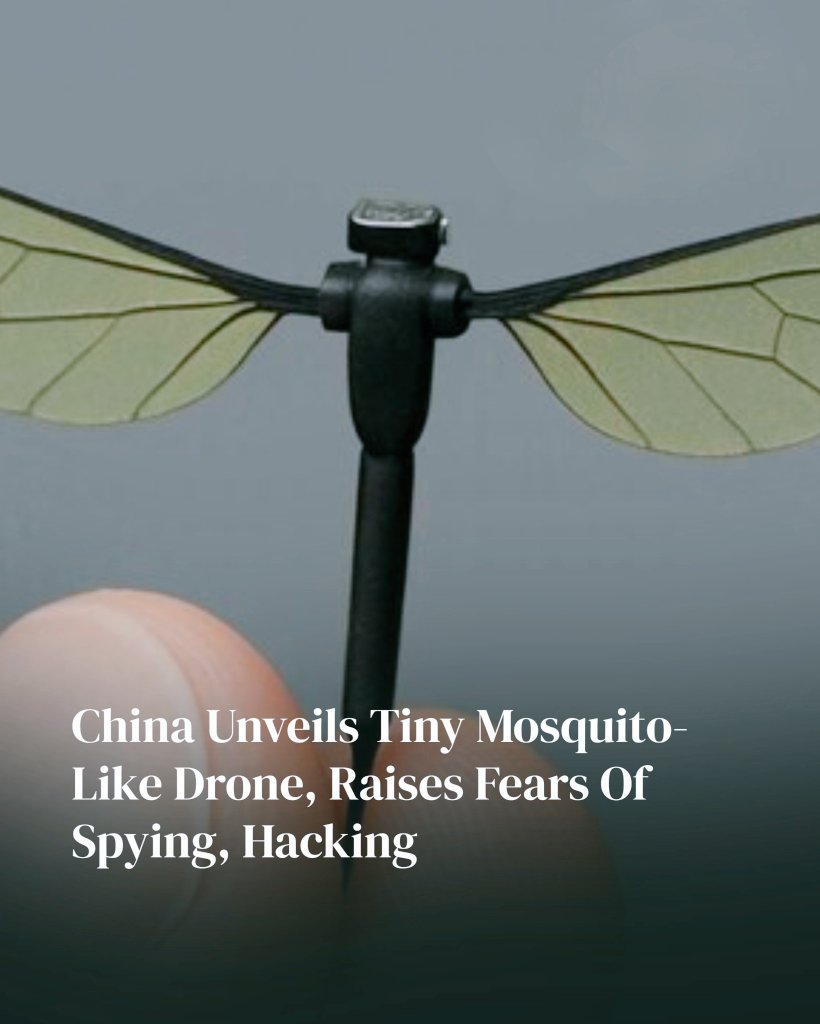 gurulal_'s tweet image. Espionage just got microscopic!
🇨🇳China has unveiled a mosquito sized spy drone, just 0.6 cm built for stealth missions with near invisible precision.

Technology is now working behind the curtain, not just in plain sight.

#China #SpyTech #Drones