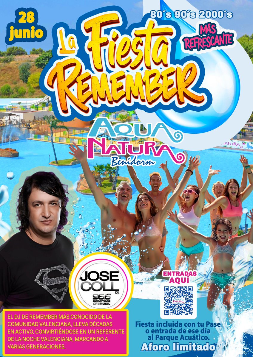 Aqua Natura Benidorm (@aquanaturapark) on Twitter photo 🌊 ¡LA FIESTA MÁS REFRESCANTE del verano! Hoy #sábado en <a href="/AquaNaturaPark/">Aqua Natura Benidorm</a> y disfruta con los mejores temazos de los 80’s, 90’s y 2000’s en LA FIESTA REMEMBER ¡Os esperamos en el #ParqueAcuático! 🌊 ¡LA FIESTA MÁS REFRESCANTE del verano! Hoy #sábado en <a href="/AquaNaturaPark/">Aqua Natura Benidorm</a> y disfruta con los mejores temazos de los 80’s, 90’s y 2000’s en LA FIESTA REMEMBER ¡Os esperamos en el #ParqueAcuático!