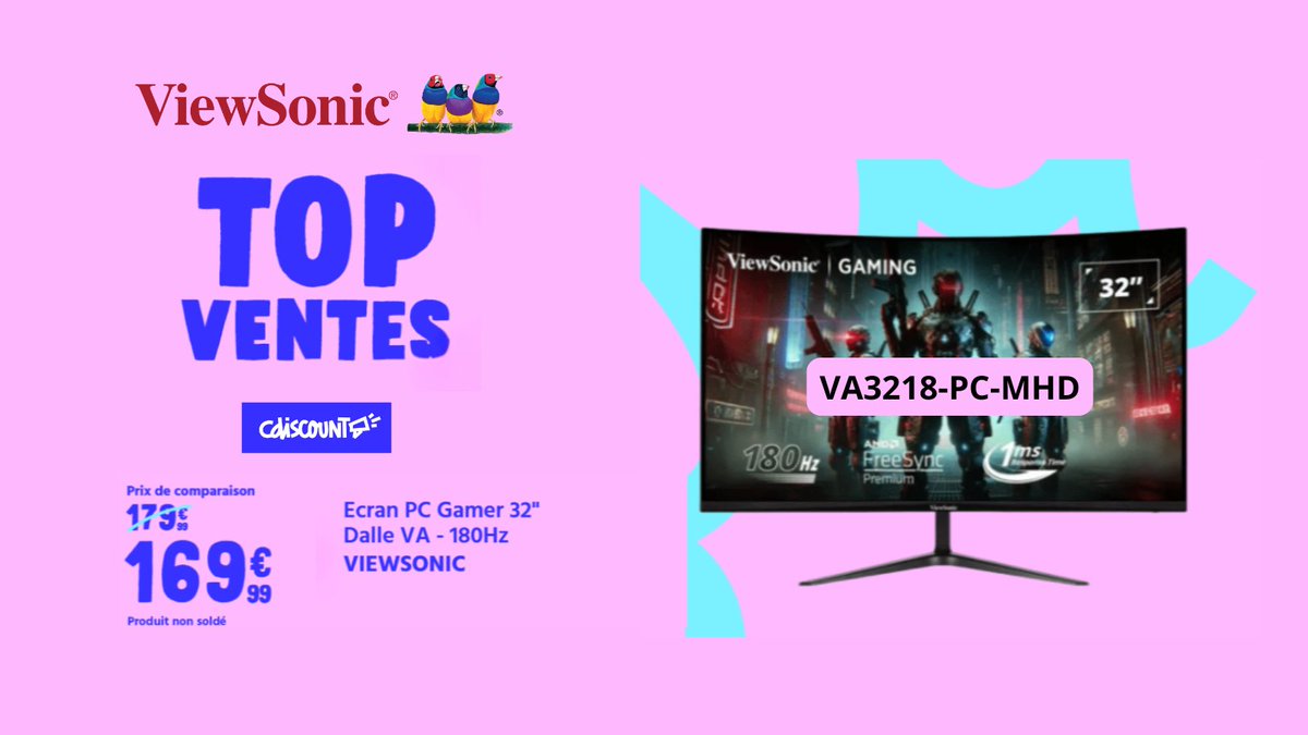 ViewSonic France (@viewsonicfr) on Twitter photo 🤩Profitez des soldes chez <a href="/Cdiscount/">Cdiscount</a> <a href="/CdiscountGaming/">Cdiscount Gaming</a> 
Voici le lien de l'écran 32 pouces : cdiscount.com/informatique/e…
#Soldes #PROMO #promotions #écran #écranpc #viewsonic #CDISCOUNTSOLDES 🤩Profitez des soldes chez <a href="/Cdiscount/">Cdiscount</a> <a href="/CdiscountGaming/">Cdiscount Gaming</a> 
Voici le lien de l'écran 32 pouces : cdiscount.com/informatique/e…
#Soldes #PROMO #promotions #écran #écranpc #viewsonic #CDISCOUNTSOLDES