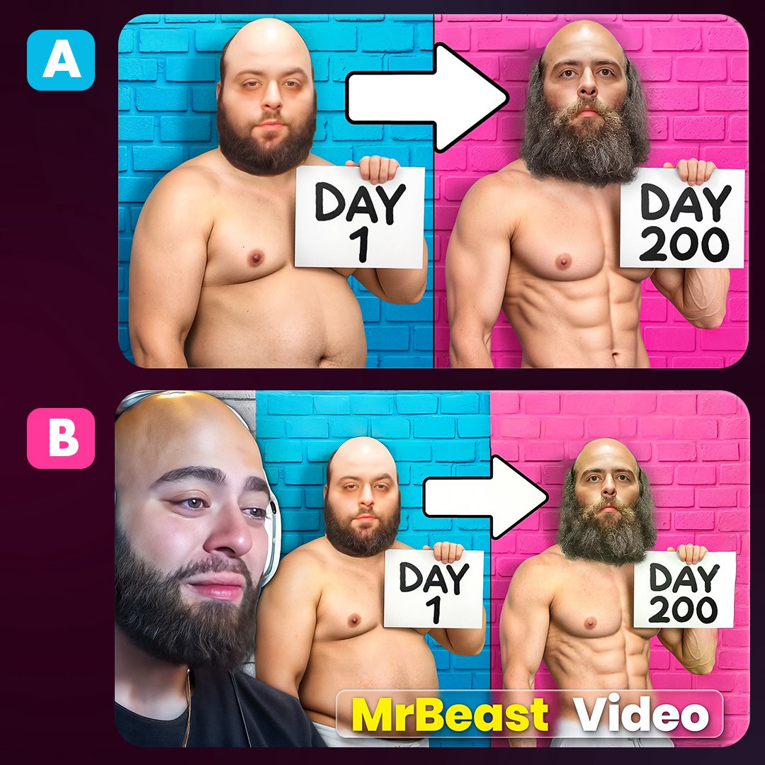 AbidEditLab's tweet image. Recent Thumbnail design for @MajdKhader_ 

Which one catches your eye? A or B?