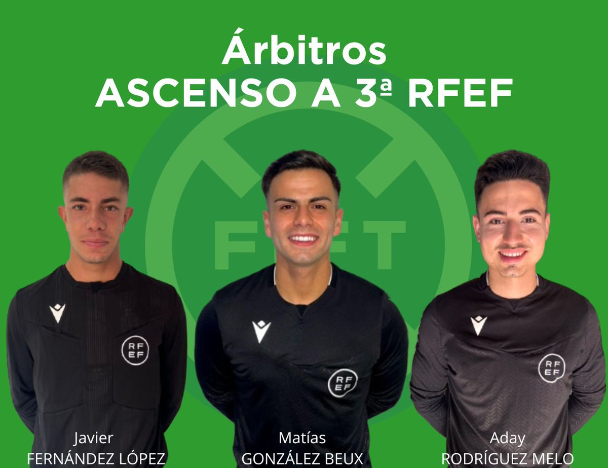 CITAFTENERIFE's tweet photo. 🚩 Tres árbitros del CITAF han logrado el ascenso a #TerceraRFEF para la temporada 2025/2026.

🎉 ¡Muchas felicidades!

ℹ️ Toda la información sobre los movimientos arbitrales del CITAF se encuentra disponible en https://t.co/xpsMPswpJh https://t.co/BK1CI6NZs6
