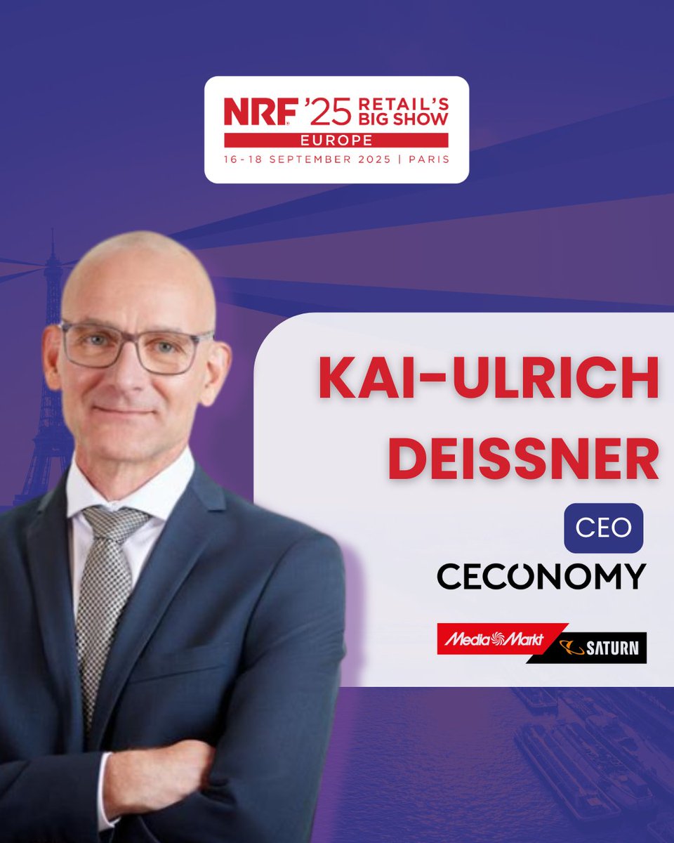 [Speaker reveal] New names confirmed for NRF 2025: Retail’s Big Show Europe 🎤

• Hajir Hajji – CEO, Action
• Mitch van Deursen – CEO, <a href="/Shoeby/">Shoeby</a>
• Dennis Schröder – CEO, <a href="/Snipes/">Yung man* Rep ManU</a>
⁠⁠• Kai-Ulrich Deissner  – CEO, Ceconomy and @Mediamarktsaturn

📍 Paris | Sept. 16–18
🎟️ Passes