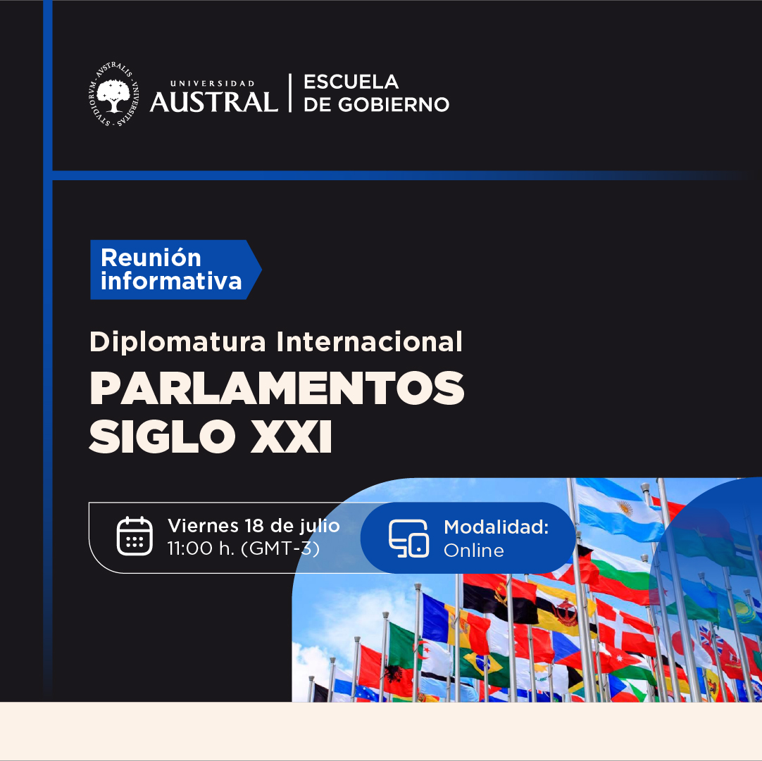 ¡En agenda de julio! Te invitamos a participar de la reunión informativa de la Diplomatura Internacional en Parlamentos Siglo XXI 

📅18 de julio

⏰ 11hs (GMT-3)

💻  Online

📍Inscribite para participar:

🔗👉 cuf4.short.gy/BrWmkf

#AustralEscueladeGobierno