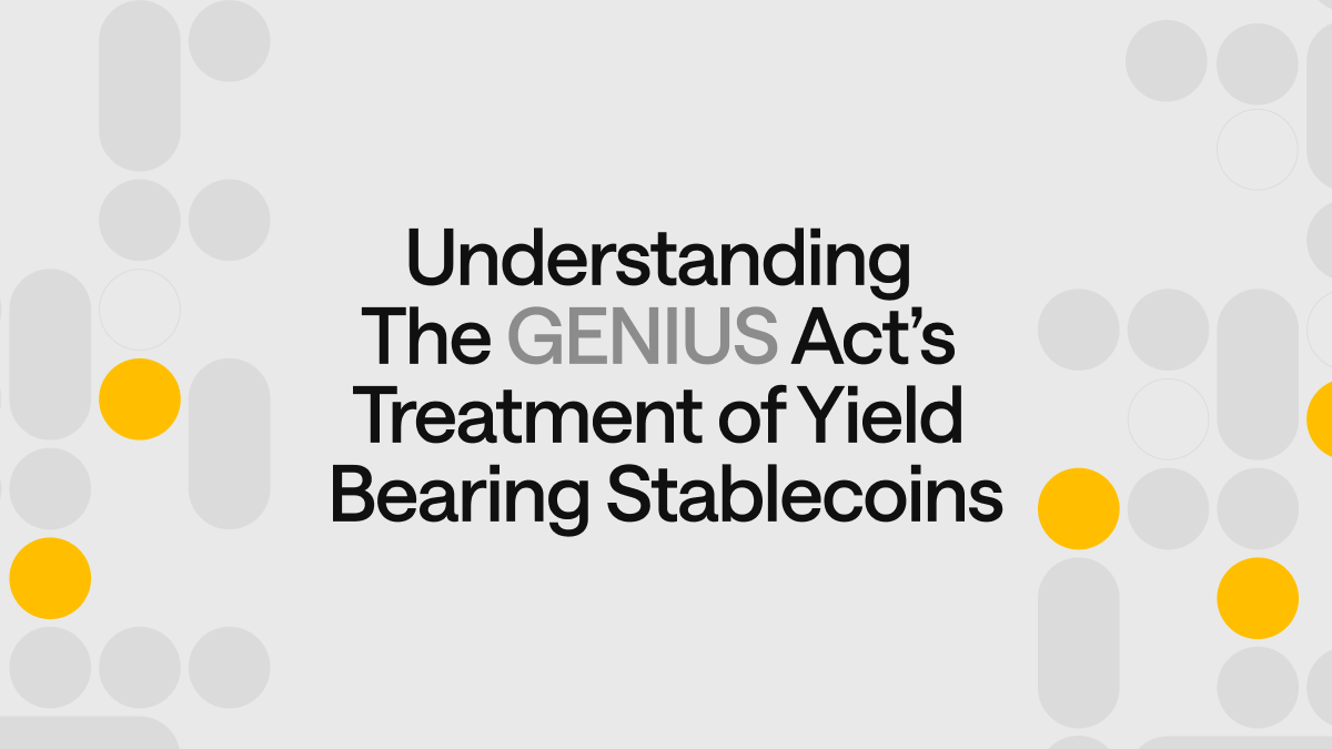 GENIUS bans Yield Stablecoins 
“Yield Outlawed: The GENIUS Act’s Prohibition on Yield-Bearing Stablecoins”
By <a href="/olafiuu/">olafiu</a> 

Key takeaways ⤵️