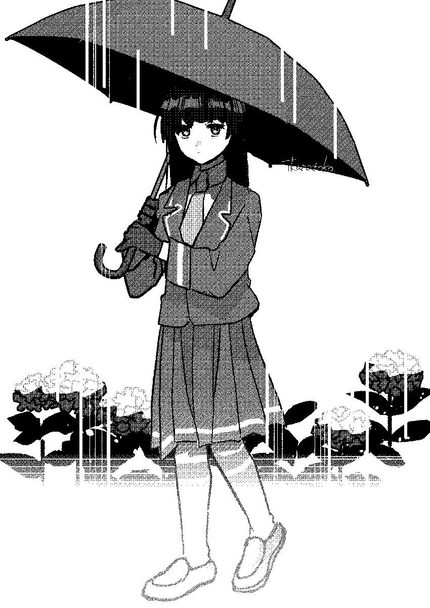 tkanatoko's tweet photo. ☔☔☔　#トコの子スケッチ　#創作 https://t.co/TttrIRWXnn