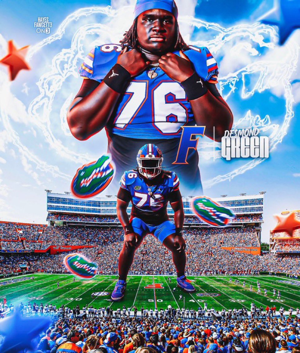 BREAKING: Class of 2026 IOL Desmond Green has Committed to Florida, he tells @on3recruits

The 6’5 340 IOL from Saint Stephen, SC chose the Gators over Georgia, South Carolina, &amp; Oklahoma 

“Long Live Aaron Hernandez”