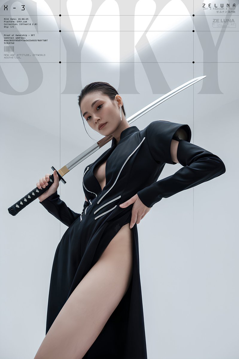 Latest drop on <a href="/the_SYKY/">SYKY</a>💎

[ X-3 ]
1/1
New-age aesthetics / Offworld fashion

Details👇