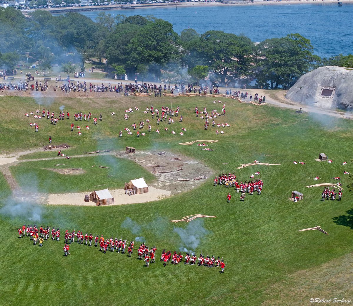 Was privileged to participate this past weekend in the 250th anniversary of the Battle of Bunker Hill.  battleofbunkerhill250.com
Lots of photos out there by attendees &amp; news, but included is cool drone shot. A highlight was being selected to represent the landing on the beach!