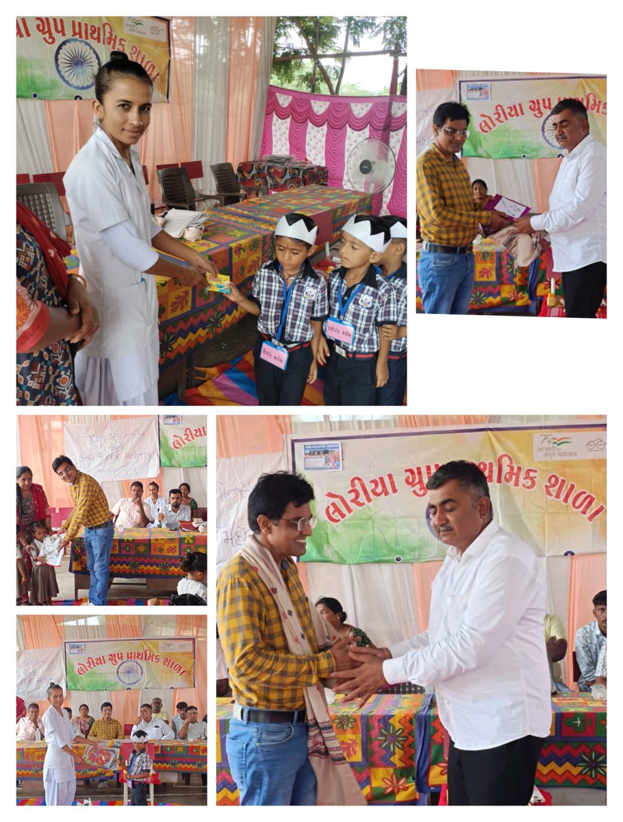 PHC_SUMRASAR's tweet photo. આજરોજ પ્રા.આ.કે સુમરાસર ની અંદર આવતા ગામ કૂનરિયા,ખેંગારપર,લોરીયા,લોડાઈ અને સુમરાસર ની શાળા પ્રવેશોત્સવ માં આરોગ્ય સ્ટાફ ની હાજરી અને અને બાળકોને કીટ આપી પ્રોત્સાહિત કરવામાં આવ્યા. https://t.co/oknQEVctgP
