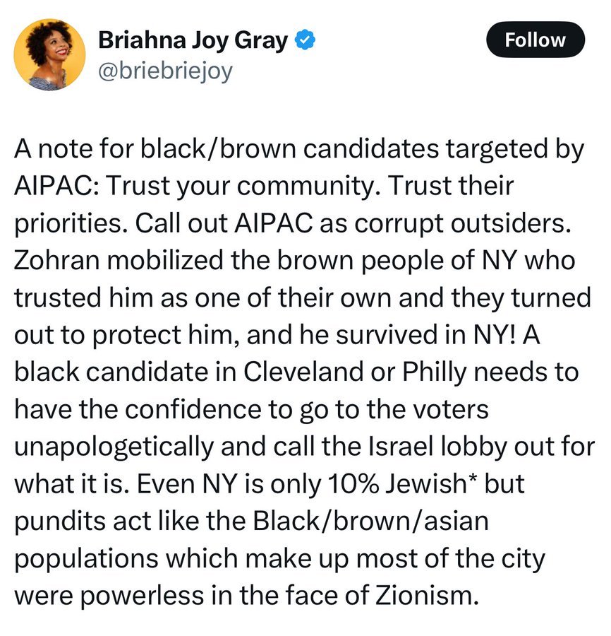 AIPAC didn't recruit a candidate, endorse a candidate, or spend a dime on the Democratic mayoral primary in New York. 

The only reason to fixate on them here is an obsession with and hatred for Jewish political participation in the democratic process.