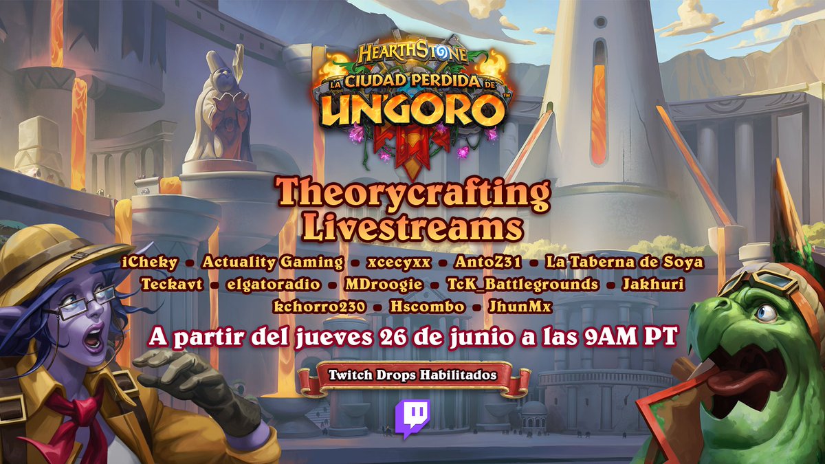 Ya estamos en Directo para el Theorycrafting

🐢La Ciudad Perdida de Un'Goro🦖
➡️Drops + Sorteos De paquetes de La expansión 
➡️Las partidas comienzan a las 9 AM PT (10 am Méx)

¡Veamos a actualitygaming en Twitch! twitch.tv/actualitygamin…

#HearthstoneLATAM