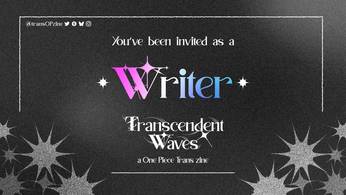 🍊 bunny 💙💛🍉 (@fruitybnuuy) on Twitter photo excited to be a part of the OP trans zine as a writer! 💖🏳️⚧️ i have so many ideas already...
<a href="/transOPzine/">Transcendent Waves</a> excited to be a part of the OP trans zine as a writer! 💖🏳️⚧️ i have so many ideas already...
<a href="/transOPzine/">Transcendent Waves</a>