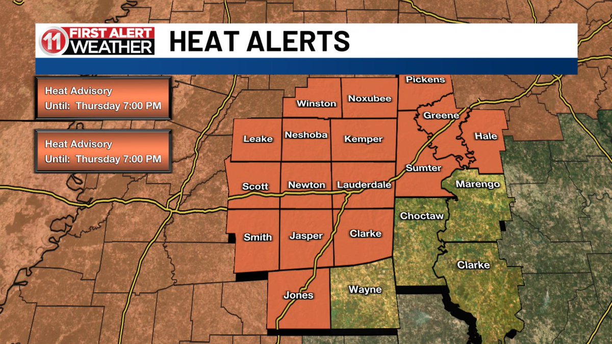 Heat index values of 105 degrees or higher expected. Remember heat safety: Stay hydrated, avoid strenuous activities during the heat of the day, and take frequent breaks if you must be outside working. wtok.com/?utm_source=tw…