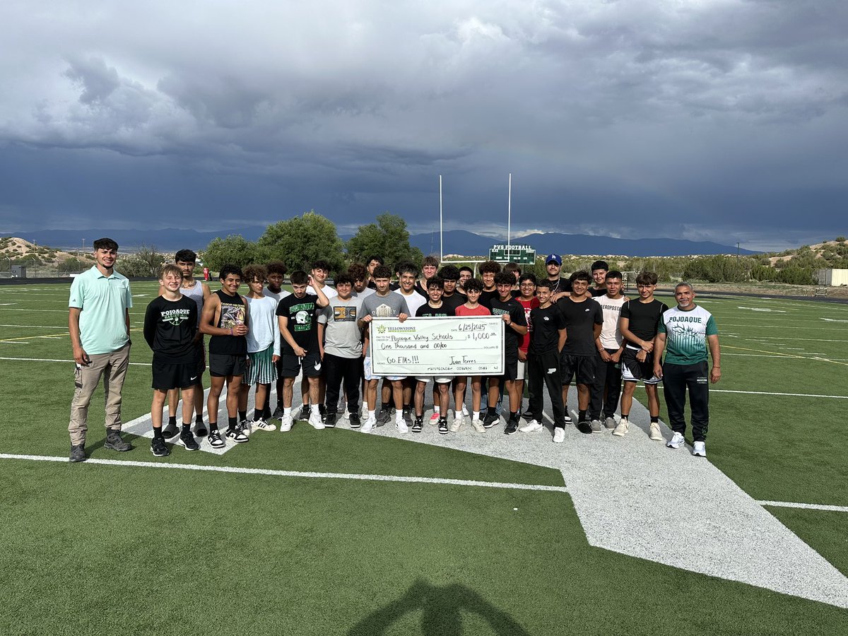 Pojoaque valley football program (@pojoaquep) on Twitter photo We want to give a huge thank you to Yellowstone for being a VIP sponsor for this 2025 football season.🏈💚<a href="/CoachZekeV/">Zeke Villegas</a> We want to give a huge thank you to Yellowstone for being a VIP sponsor for this 2025 football season.🏈💚<a href="/CoachZekeV/">Zeke Villegas</a>
