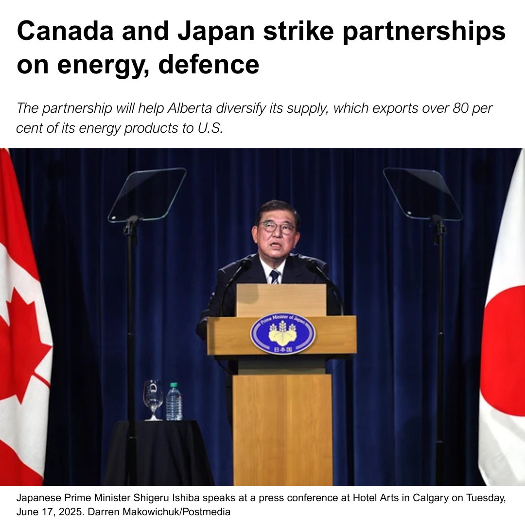 ESF_Canada's tweet image. Canada and Japan are strengthening ties and energy security is at the heart of it.
This new partnership, confirmed at the #G7, will see Canadian natural gas flowing to Japan through @lngcanada , with Mitsubishi as a key stakeholder.
It’s a win-win: #Japan diversifies its…