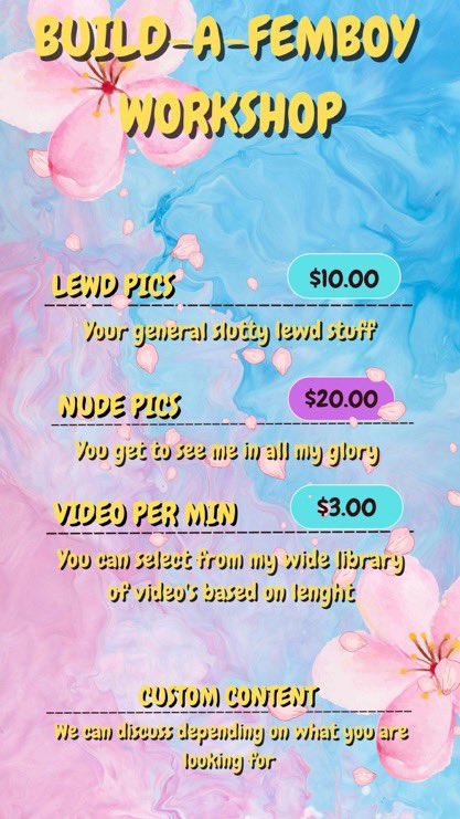 BuildAFemboy's tweet image. New menu!