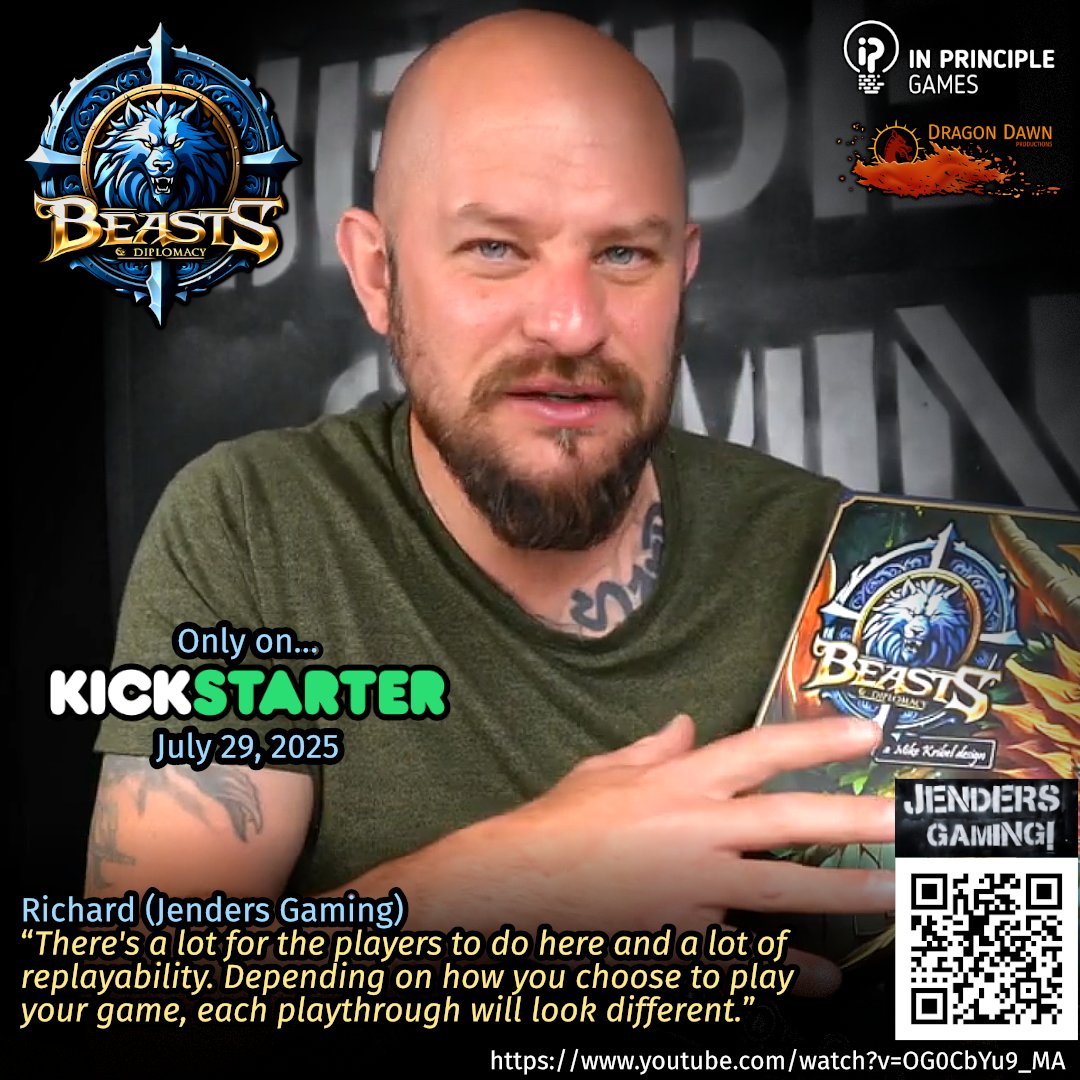 Dragon Dawn Productions (@dragondawnprod) on Twitter photo Preview of our next <a href="/Kickstarter/">Kickstarter</a> Beasts and Diplomacy by <a href="/Jenders_gaming/">Jenders Gaming</a> :
“There's a lot for the players to do here and a lot of replayability. Depending on how you choose to play your game, each playthrough will look different.”
Check by yourself:
tinyurl.com/mr2xczpk Preview of our next <a href="/Kickstarter/">Kickstarter</a> Beasts and Diplomacy by <a href="/Jenders_gaming/">Jenders Gaming</a> :
“There's a lot for the players to do here and a lot of replayability. Depending on how you choose to play your game, each playthrough will look different.”
Check by yourself:
tinyurl.com/mr2xczpk