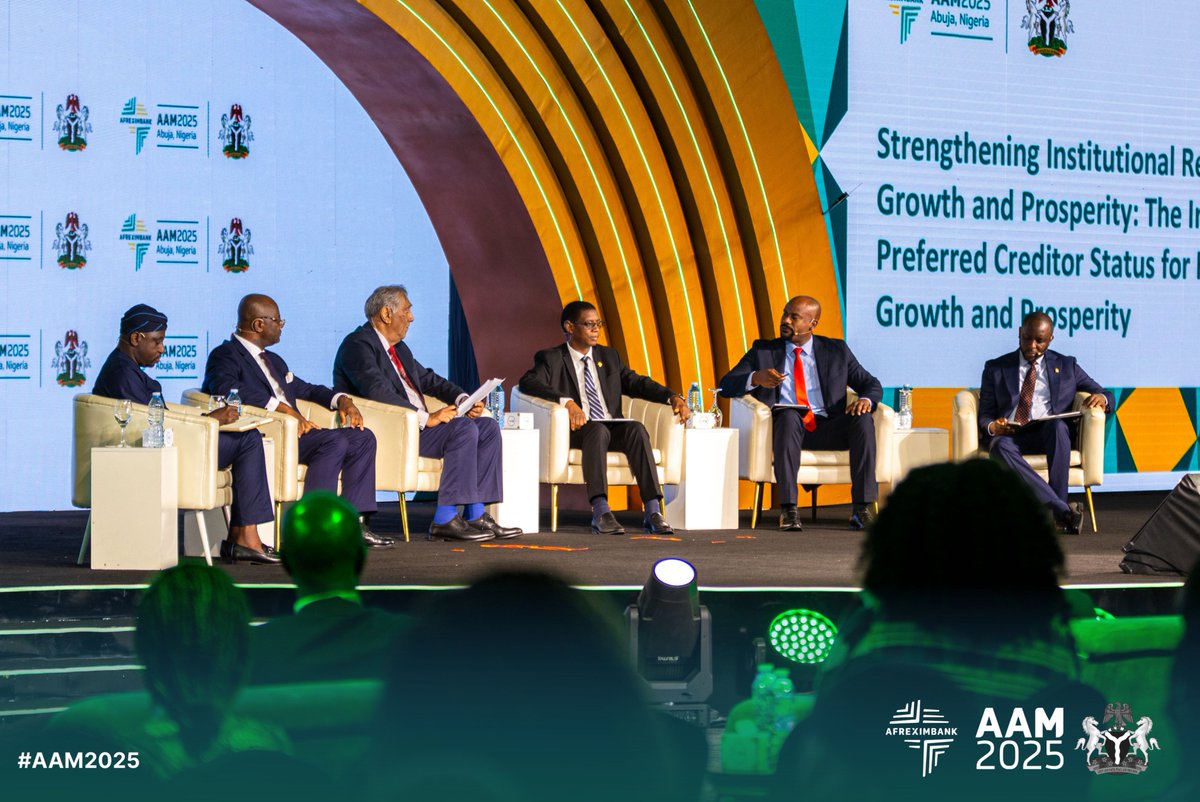 Plenary Session 3 at #AAM2025 explored:

“Strengthening Institutional Resilience for Africa’s Growth.”

Panelists called for stronger governance and preferred creditor status to unlock financing across the continent.

#Afreximbank #GlobalAfrica #AfCFTA #DevelopmentFinance