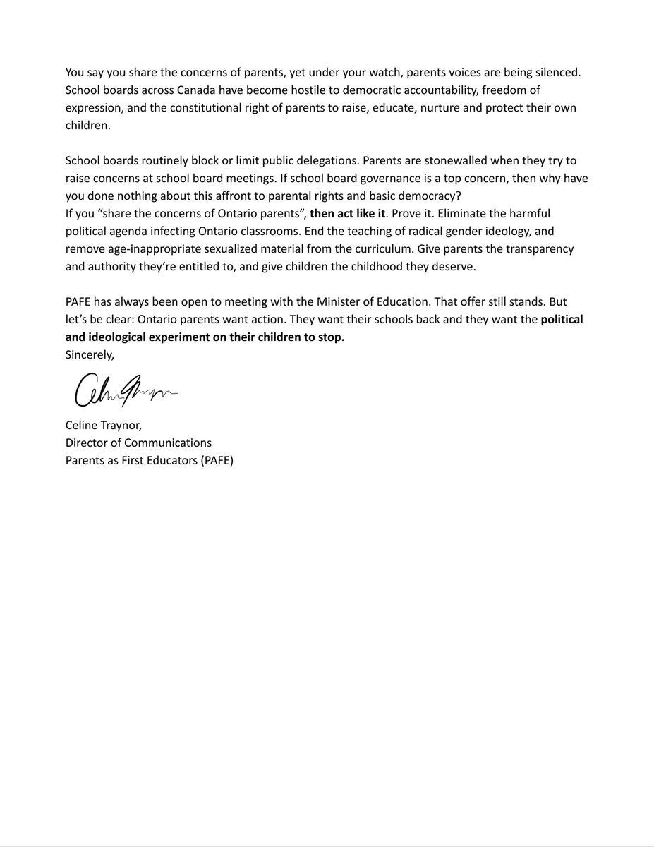 An open letter to Ontario’s Minister of Education, Paul Calandra: 

<a href="/PaulCalandra/">Paul Calandra</a> <a href="/fordnation/">Doug Ford</a> 

#ontarioeducation #pafe #schools #parents #parentalrights