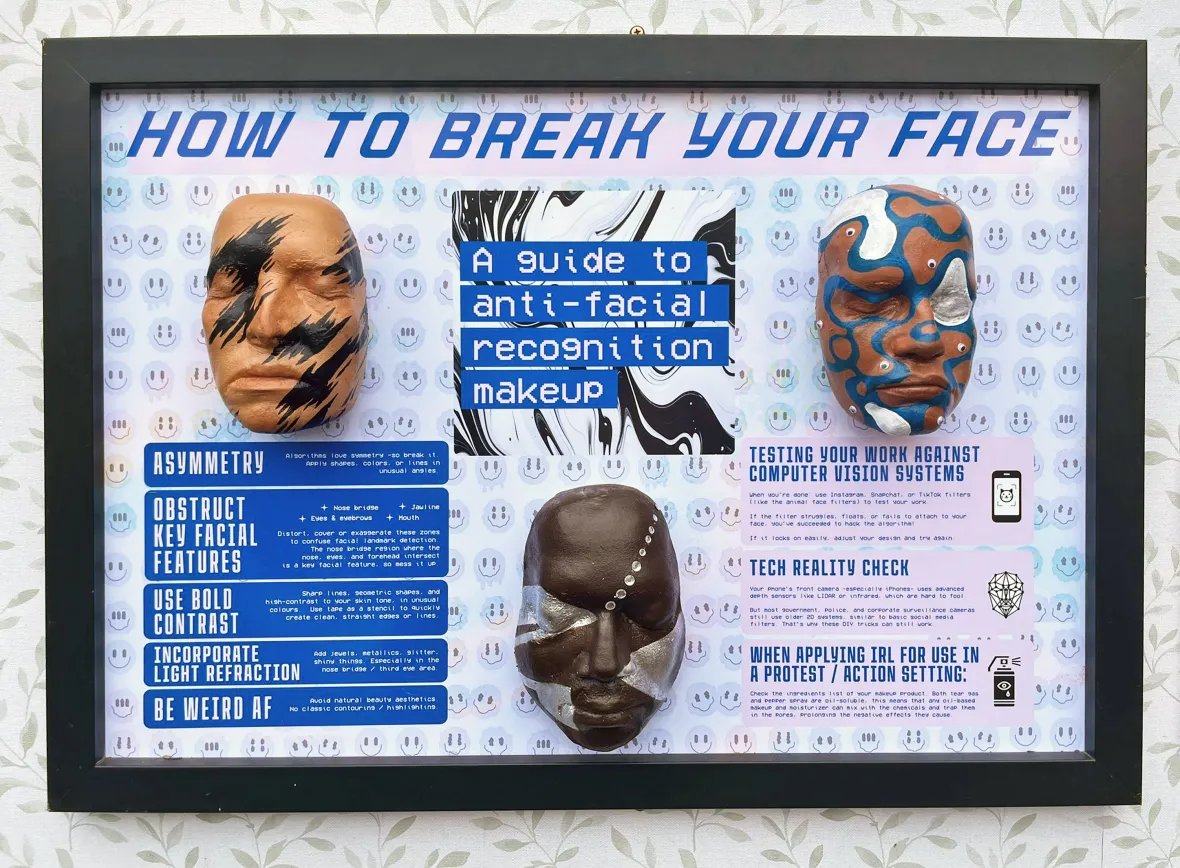 🎨Anti-facial recognition makeup 

Activists in the Greenpeace area at #Glastonbury2025 are showing people how to #StopFacialRecognition using a creative technique called 'computer vision (CV) dazzle'

Check out their stall if you're at the festival⤵️
thetimes.com/culture/music/…