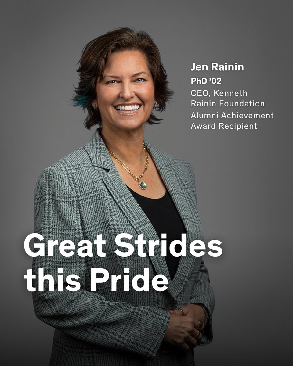 UIC_Alumni's tweet image. For Pride Month, we’re celebrating Jen Rainin PhD ’02 — a passionate advocate for LGBTQ+ visibility. As CEO of the Kenneth Rainin Foundation, she champions the arts, health research and early childhood literacy. #UICExcellence #UIC #UICAlumni #UICProud #PrideMonth #LGBTQAlumni