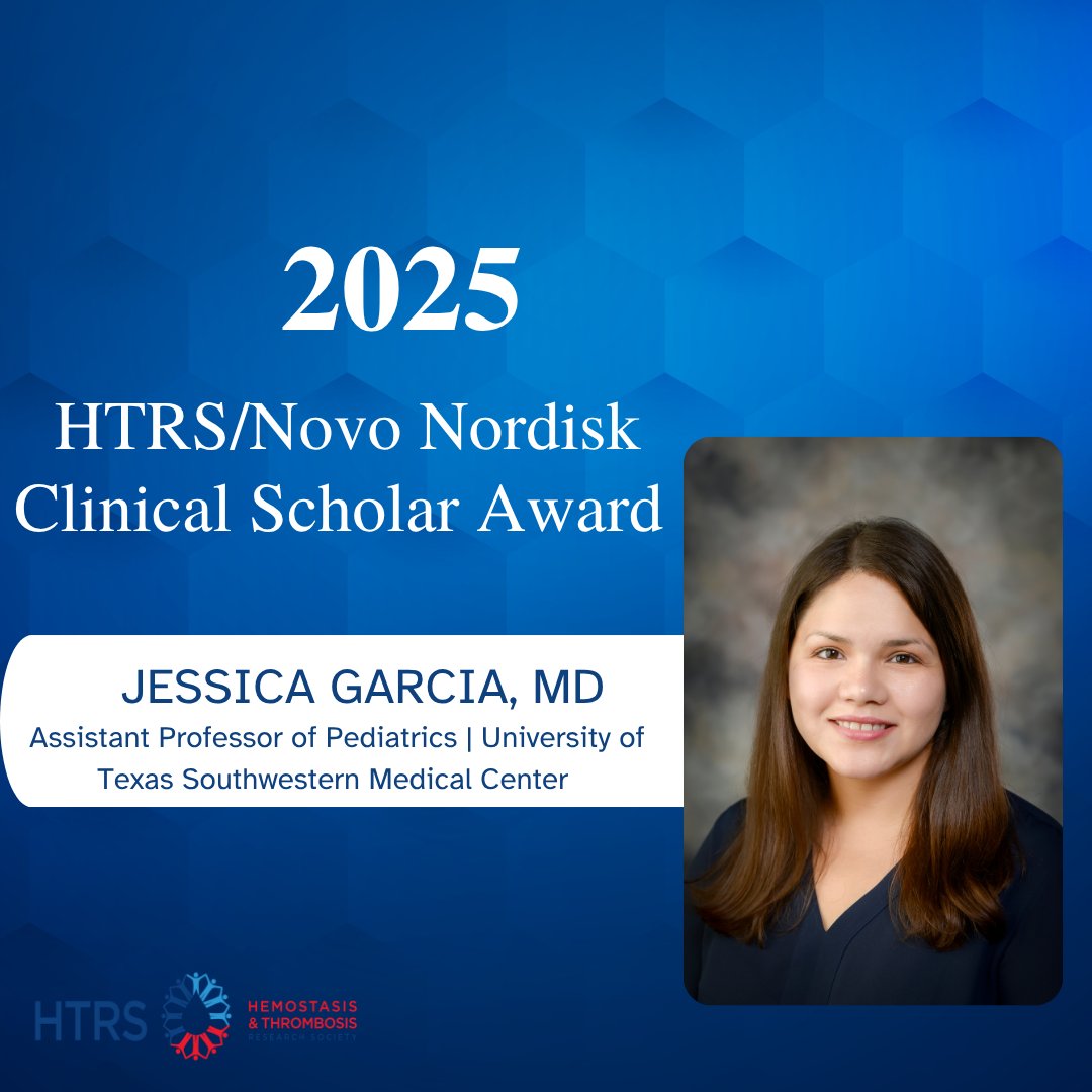 Congratulations to Jessica Garcia, MD, on receiving the 2025 HTRS/Novo Nordisk Clinical Scholar Award! Dr. Garcia's commitment to advancing clinical care in bleeding disorders is paving the way for a healthier future.