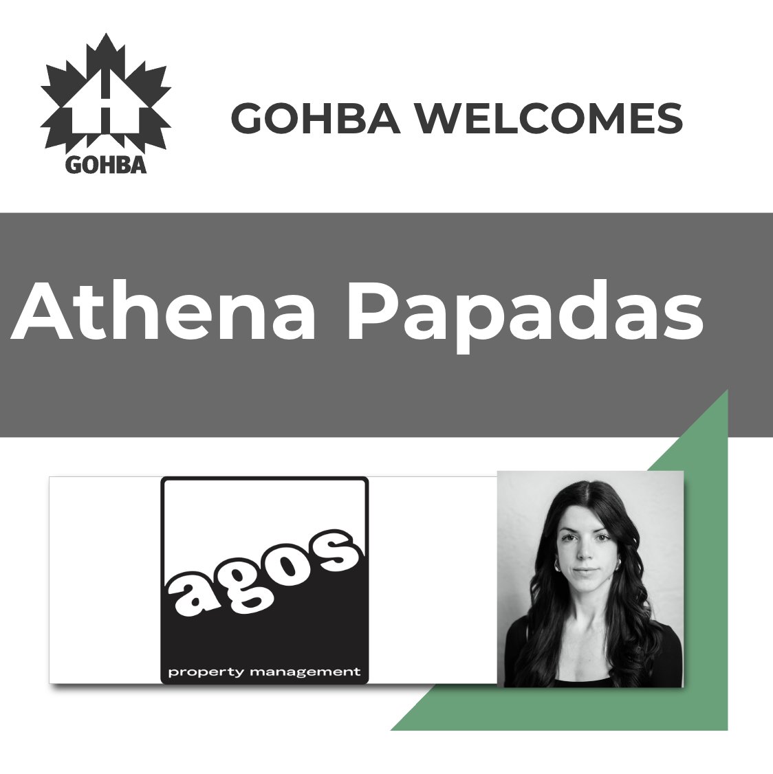 Welcome to the #GOHBA community Athena Papadas and Agos Property Management Inc.

The Papadas family’s real estate journey began in the 1980s, when Athena’s father immigrated from Greece to build a better life. Together, her parents worked tirelessly to grow a small portfolio of