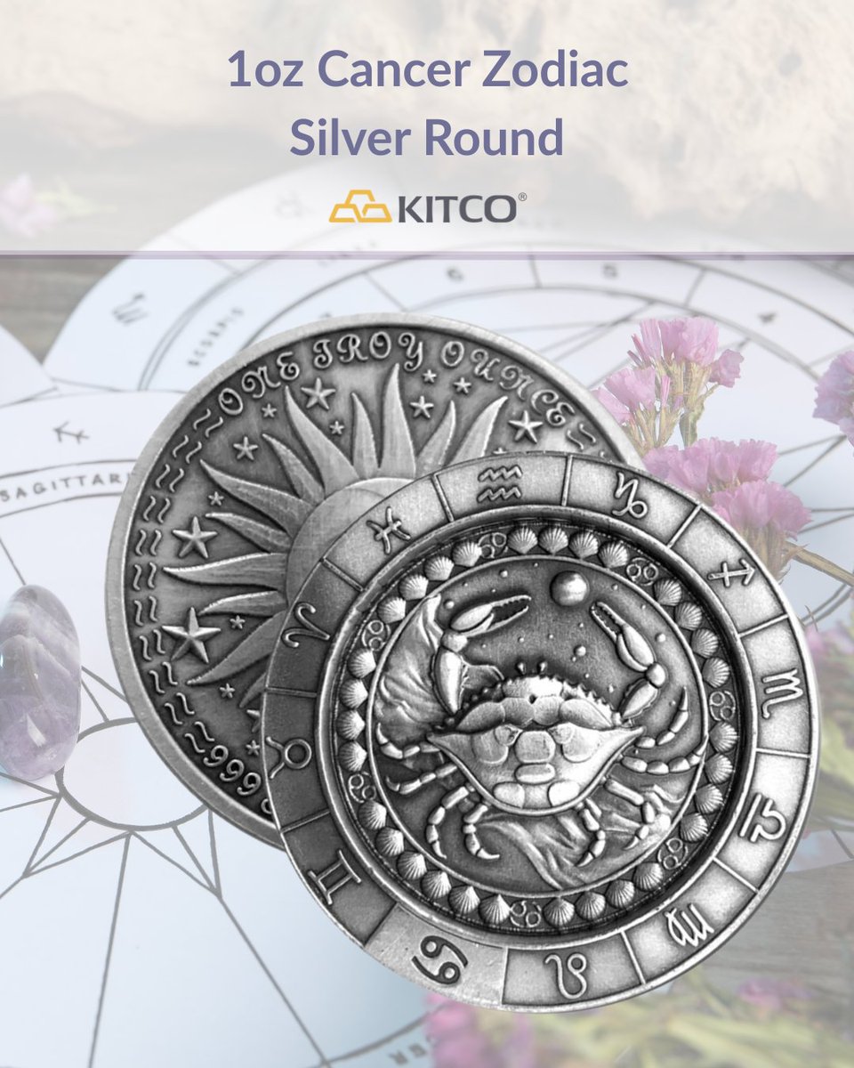Born Under the Cancer Sign? Happy Birthday!
The 1 oz Cancer Zodiac Silver Round is a perfect way to honor your astrological sign. This crab design round is ideal for gifting or collecting during your birth month.

🦀online.kitco.com/buy/30560🦀

#CancerSign #Zodiac #GiftIdeas #Kitco