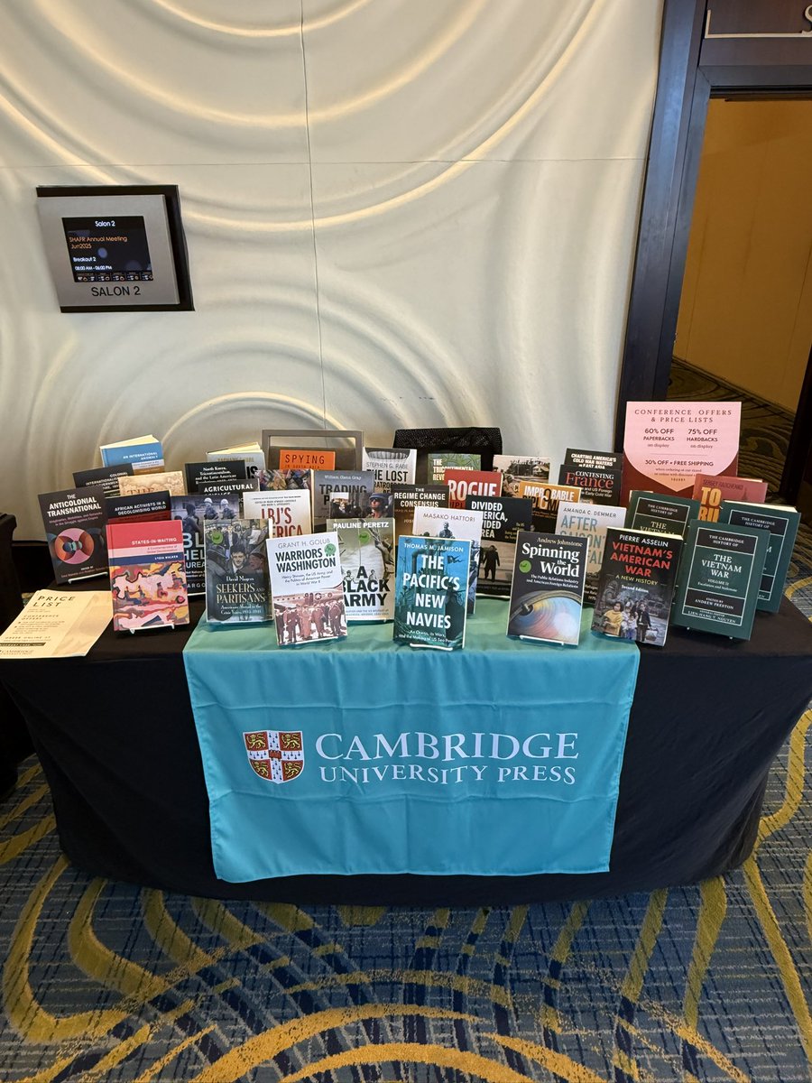 Cecelia Cancellaro (@ccancellaro) on Twitter photo All set up at #SHAFR2025. Stop by and say hello. <a href="/SHAFRhistorians/">SHAFR Historians</a> <a href="/cambUP_History/">Cambridge University Press - History</a> All set up at #SHAFR2025. Stop by and say hello. <a href="/SHAFRhistorians/">SHAFR Historians</a> <a href="/cambUP_History/">Cambridge University Press - History</a>